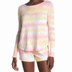 Theo & Spence yellow/pink die sweatshirt XS